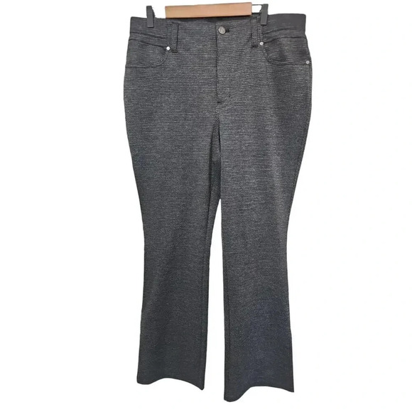 Simply Vera Vera Wang High-Rise Ponte Bootcut Pants Grey Texture Size XL - Picture 2 of 7